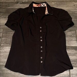 Burberry London blouse xl Black Short Sleeve Shirt